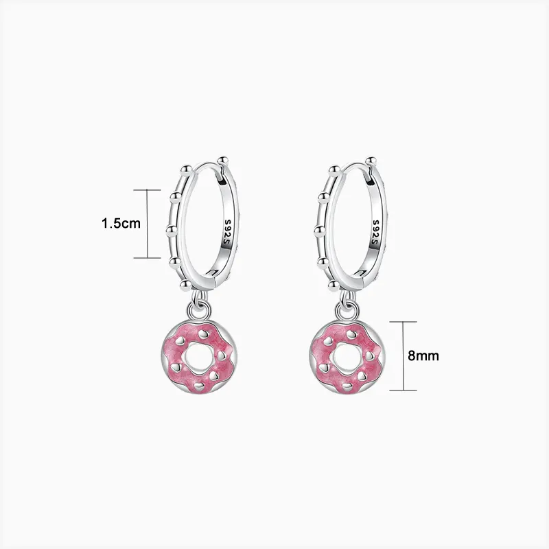 Aretes Huggies De Plata Dona Glaseada