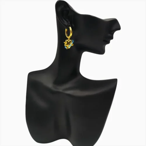 Aretes Huggies De Plata Estrella Feliz