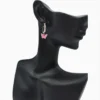 Aretes Huggies De Plata Mariposa Rosa