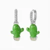 Aretes Huggies De Plata Nopal Verde Aretes Huggies De Plata Nopal Verde