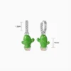Aretes Huggies De Plata Nopal Verde Aretes Huggies De Plata Nopal Verde