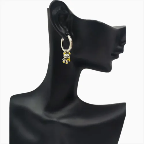 Aretes Huggies De Plata Oso De Peluche