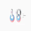 Aretes Huggies De Plata Ovalos Rosa Y Azul Aretes Huggies De Plata Ovalos Rosa Y Azul