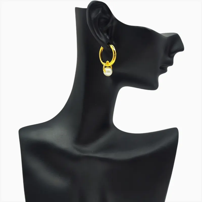 Aretes Huggies De Plata Perla Blanca