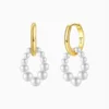 Aretes Huggies De Plata Perlas Blancas Aretes Huggies De Plata Perlas Blancas