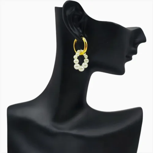 Aretes Huggies De Plata Perlas Blancas