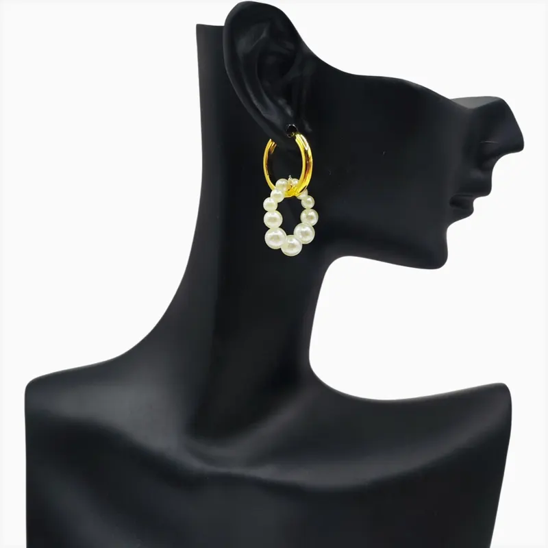 Aretes Huggies De Plata Perlas Blancas Aretes Huggies De Plata Perlas Blancas