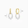 Aretes Huggies De Plata Perlas Blancas Aretes Huggies De Plata Perlas Blancas