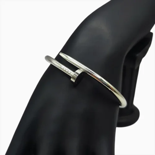 Pulsera De Acero Clavo Plateado