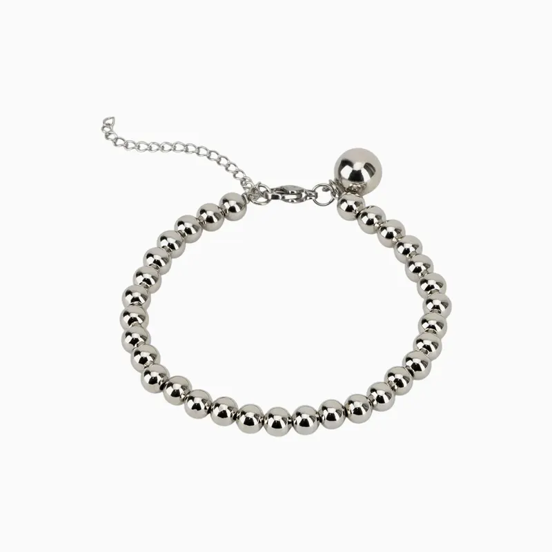 Pulsera De Acero Cuentas Plateadas Pulsera De Acero Cuentas Plateadas