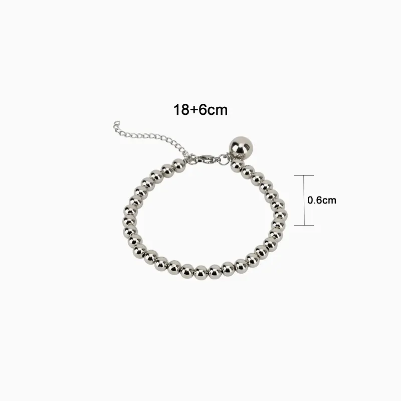Pulsera De Acero Cuentas Plateadas Pulsera De Acero Cuentas Plateadas