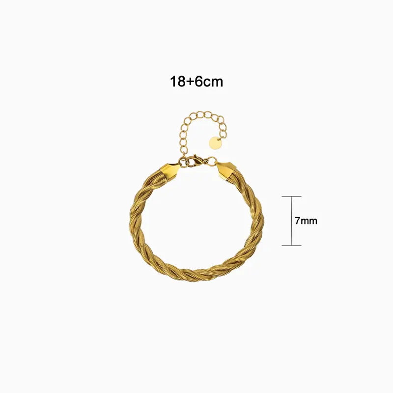 Pulsera De Acero Cuerda Dorada