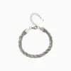 Pulsera De Acero Cuerda Plateada
