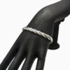 Pulsera De Acero Cuerda Plateada
