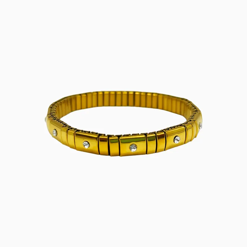 Pulsera De Acero Elástica Piedras