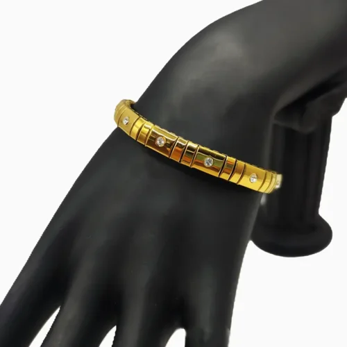 Pulsera De Acero Elástica Piedras