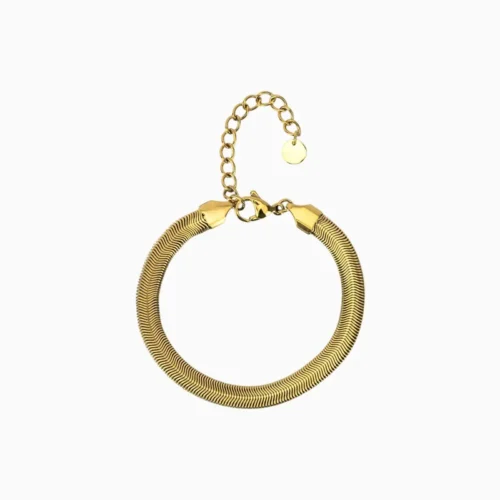 Pulsera De Acero Serpiente Dorada