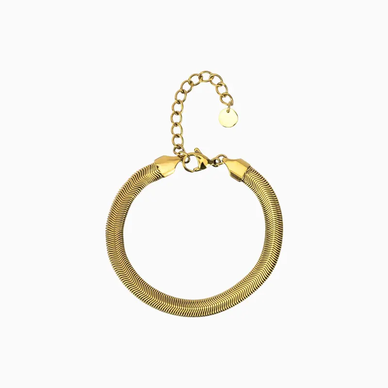 Pulsera De Acero Serpiente Dorada