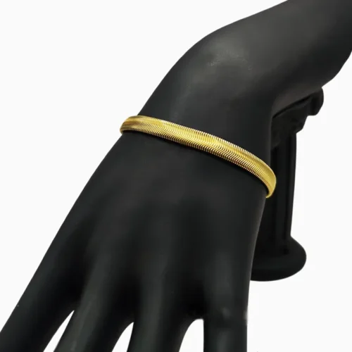 Pulsera De Acero Serpiente Dorada