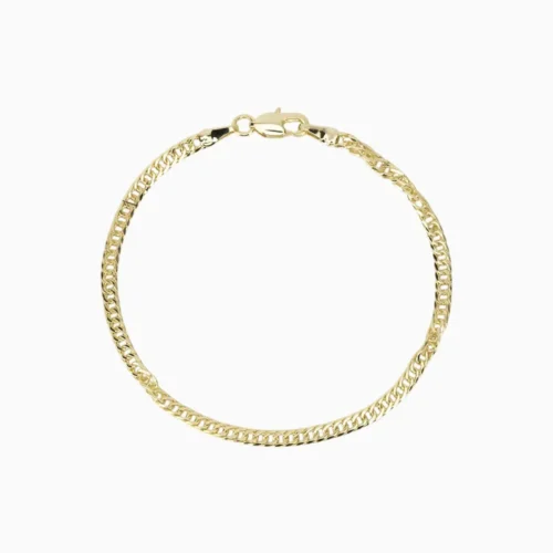 Pulsera De Oro Báscia Cubana 3mm