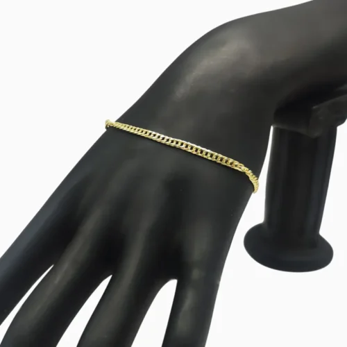 Pulsera De Oro Báscia Cubana 3mm