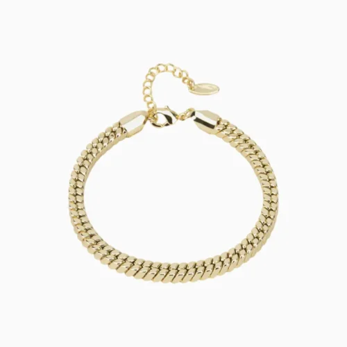 Pulsera De Oro Cola de Ratón Ancha