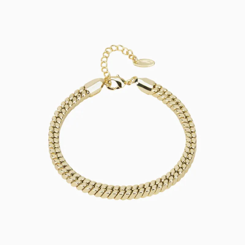 Pulsera De Oro Cola de Ratón Ancha