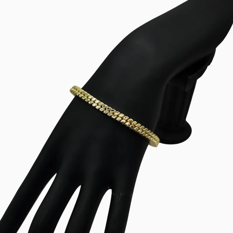 Pulsera De Oro Cola de Ratón Ancha