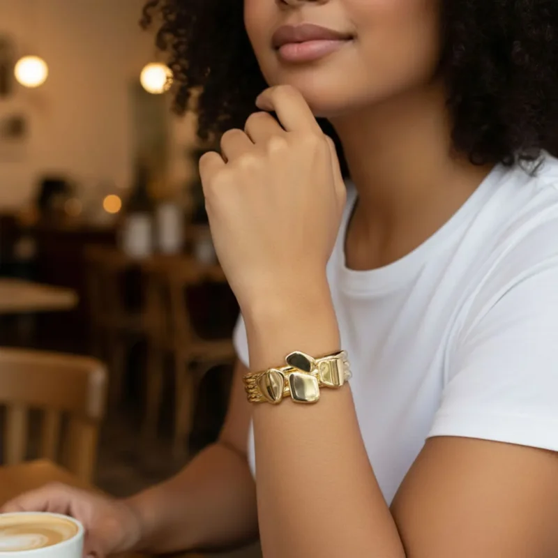 Pulsera De Oro Diseño Dorado