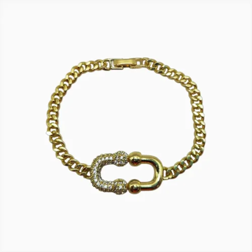 Pulsera De Oro Herradura Doble