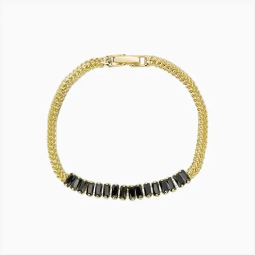 Pulsera De Oro Negro Brillante