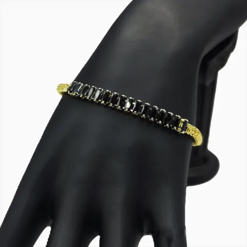 Pulsera De Oro Negro Brillante