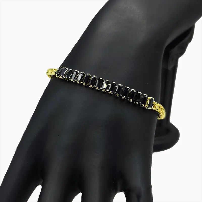 Pulsera De Oro Negro Brillante Pulsera De Oro Negro Brillante