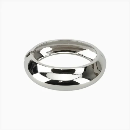 Pulsera De Oro Óvalo Plateado