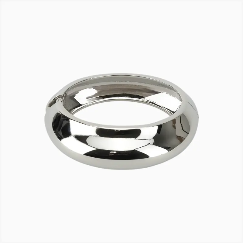 Pulsera De Oro Óvalo Plateado