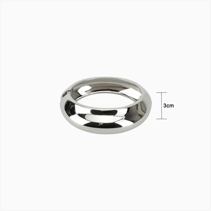 Pulsera De Oro Óvalo Plateado