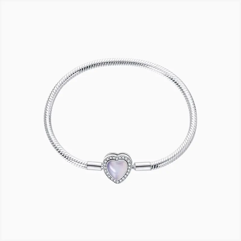 Pulsera De Plata Corazón Azul