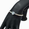 Pulsera De Plata Corazón Azul