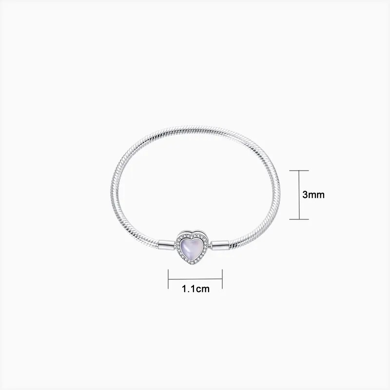Pulsera De Plata Corazón Azul