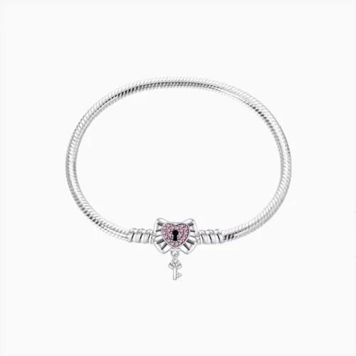 Pulsera De Plata Corazón Candado