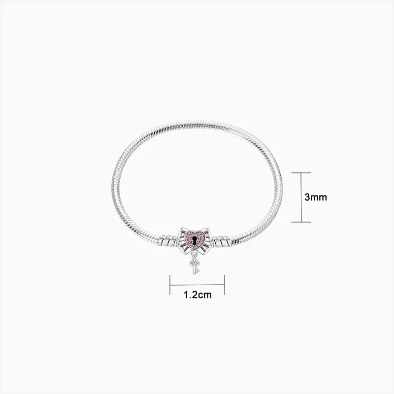 Pulsera De Plata Corazón Candado