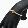Pulsera De Plata Corazon Liso Rosa