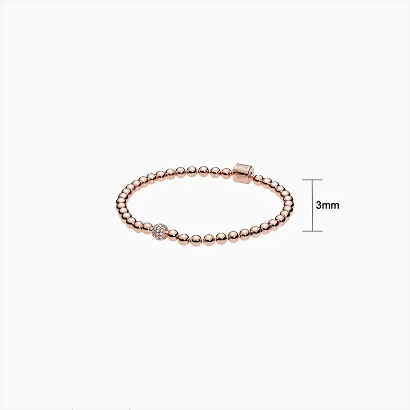 Pulsera De Plata Cuentas Y Pavé Rosa Pulsera De Plata Cuentas Y Pavé Rosa