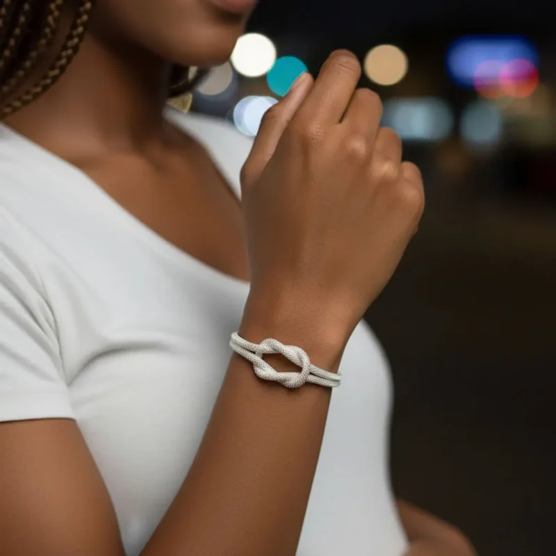 Pulsera De Plata Cuerda Brillante