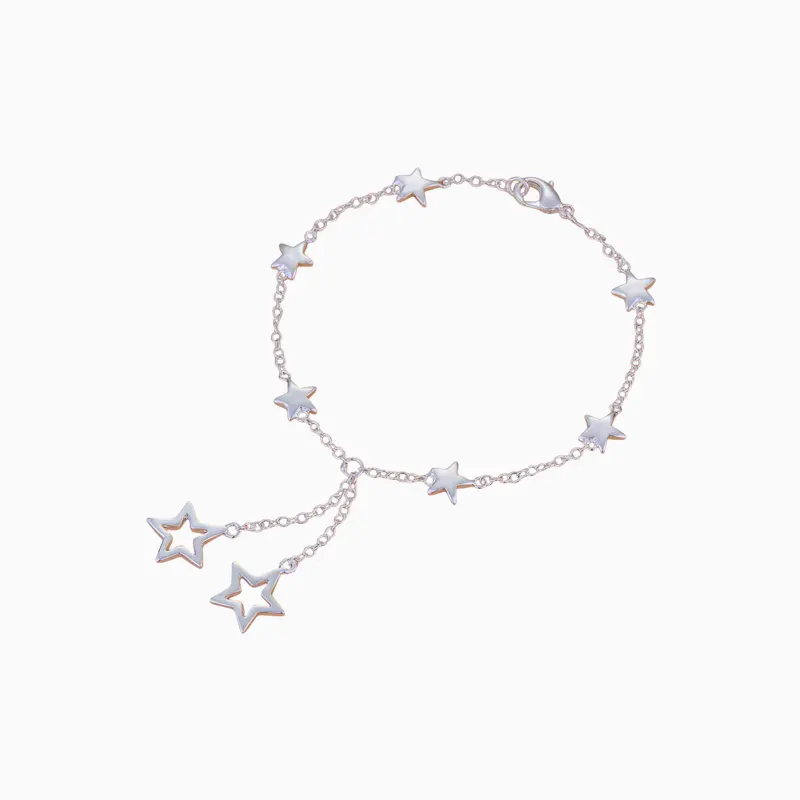 Pulsera De Plata Estrellas Brillantes Pulsera De Plata Estrellas Brillantes