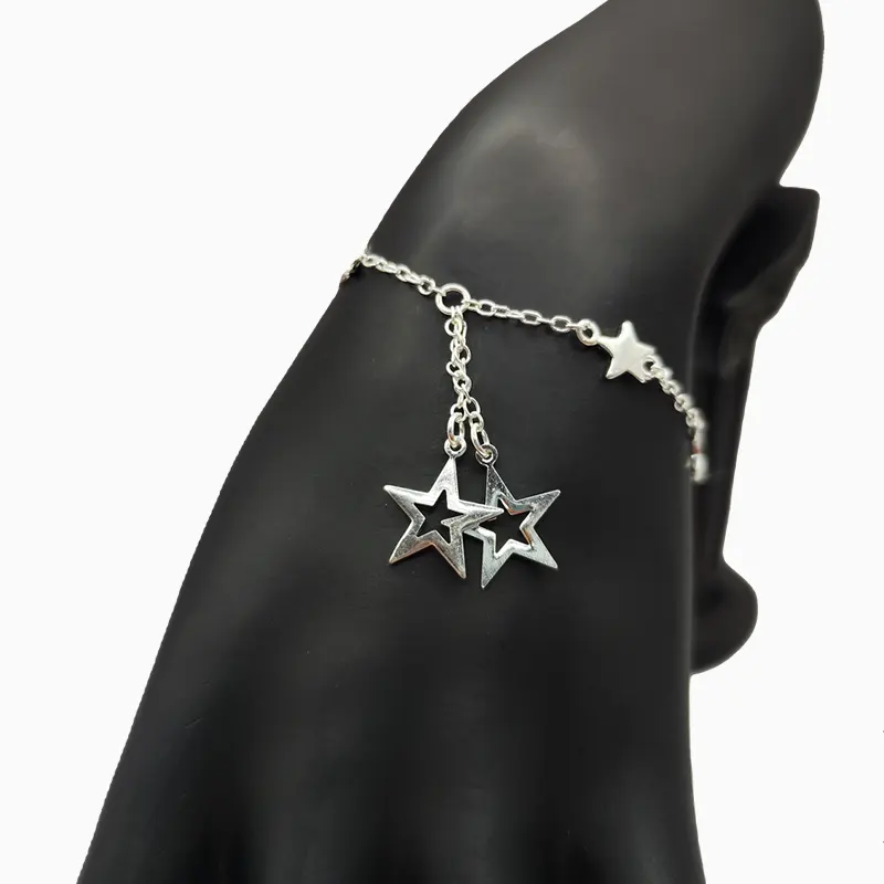 Pulsera De Plata Estrellas Brillantes Pulsera De Plata Estrellas Brillantes