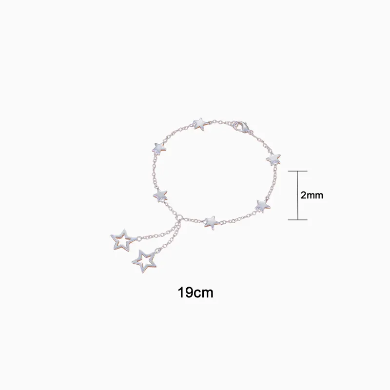 Pulsera De Plata Estrellas Brillantes Pulsera De Plata Estrellas Brillantes