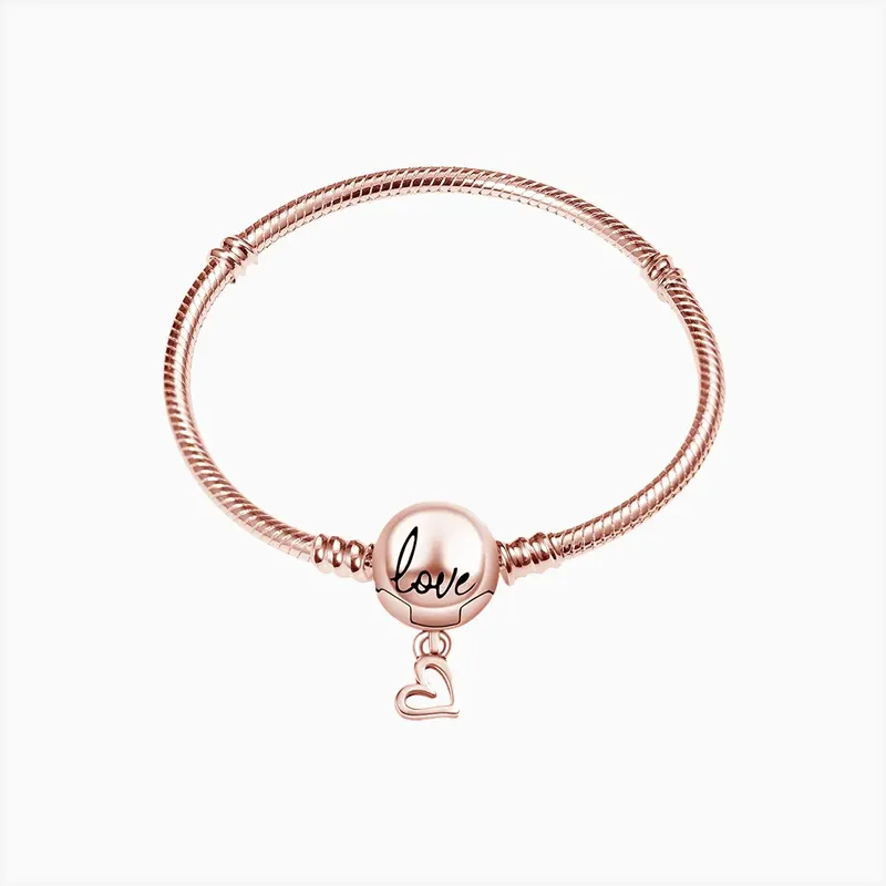 Pulsera De Plata Love Rosa