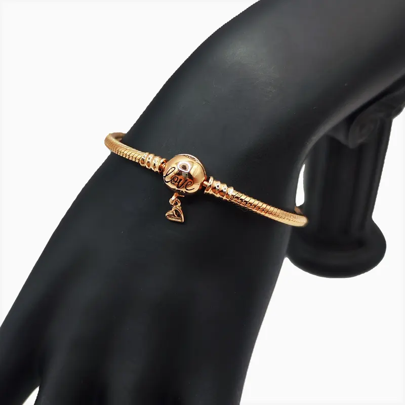 Pulsera De Plata Love Rosa