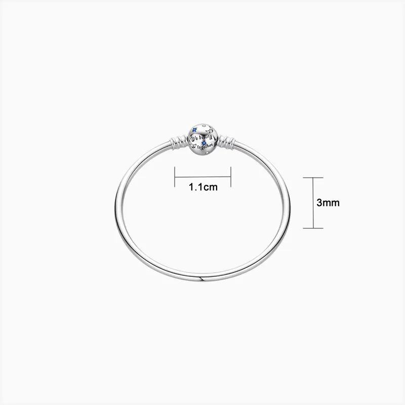 Pulsera De Plata Rígida Universo